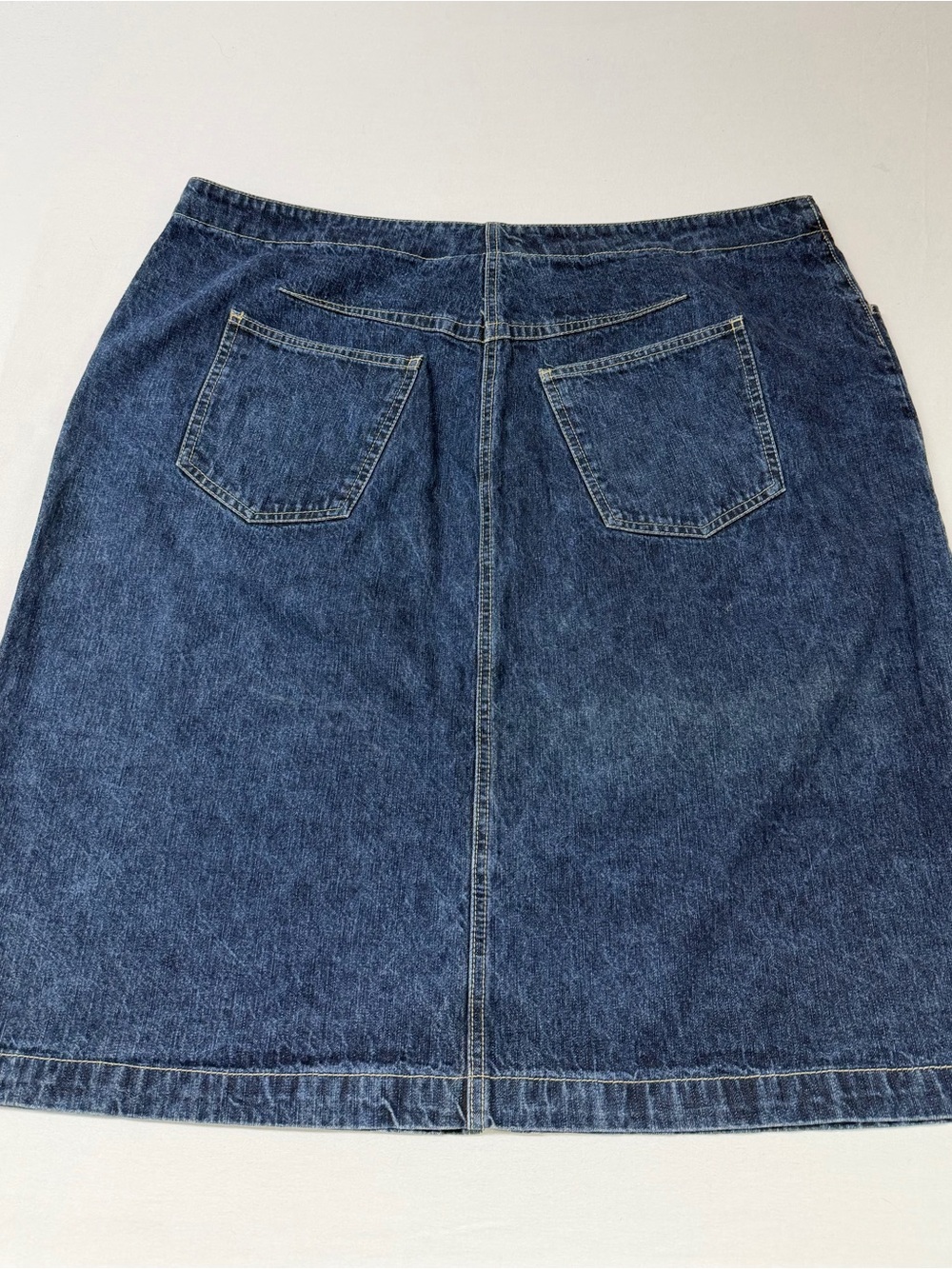 Vintage Cotton Ginny Denim Skirt Medium Wash A-Line Front Slit 1868 - Picture 5 of 5